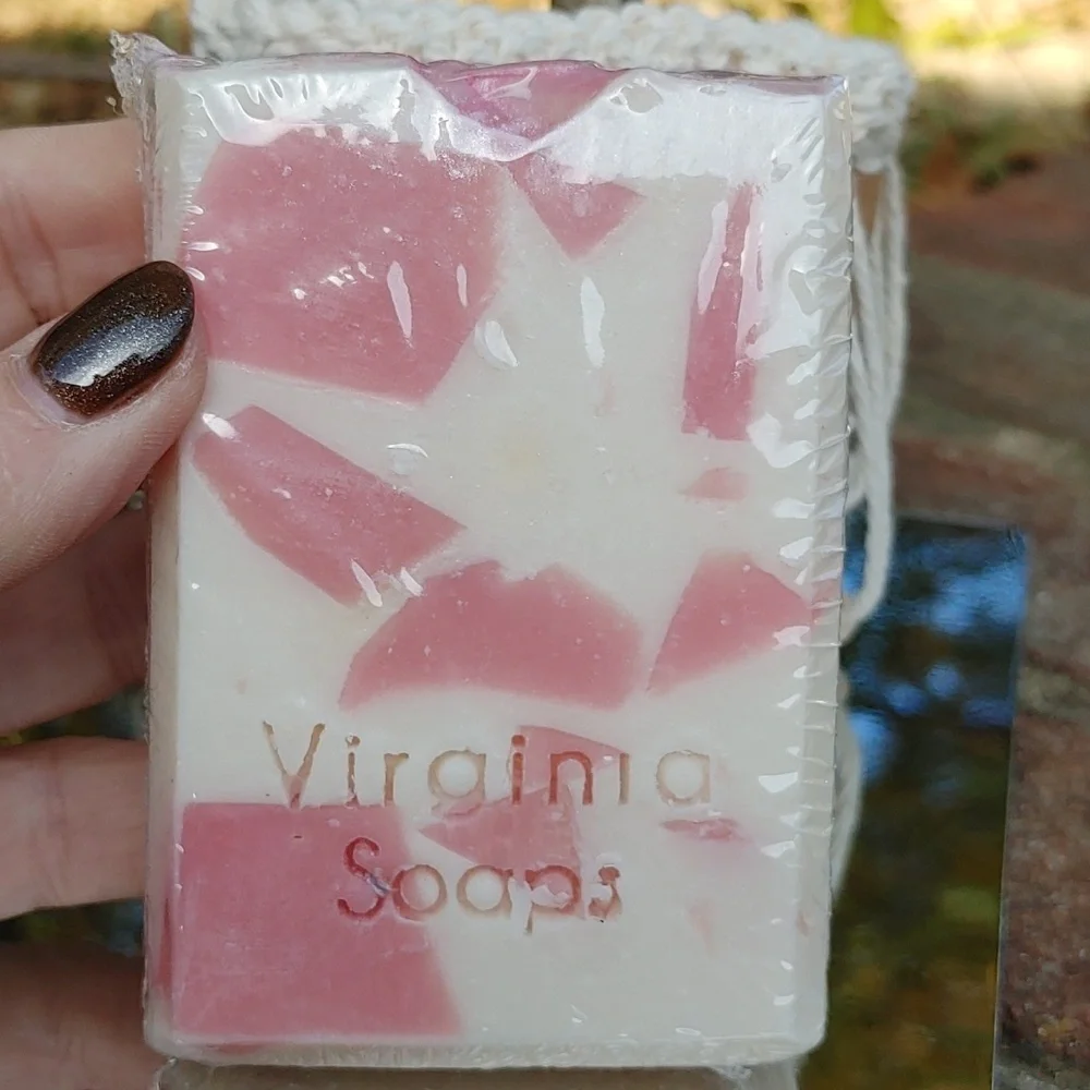 Virginia Soaps & Scents Fresh Cut Roses with Crocheted Soap Holder